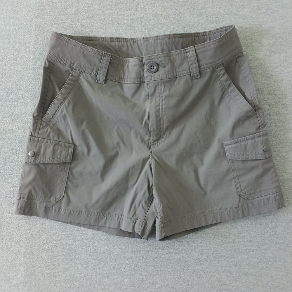 Eddie Bauer Horizon Gray Cargo Hiking Shorts Womens 6 Stretch Outdoor Utility